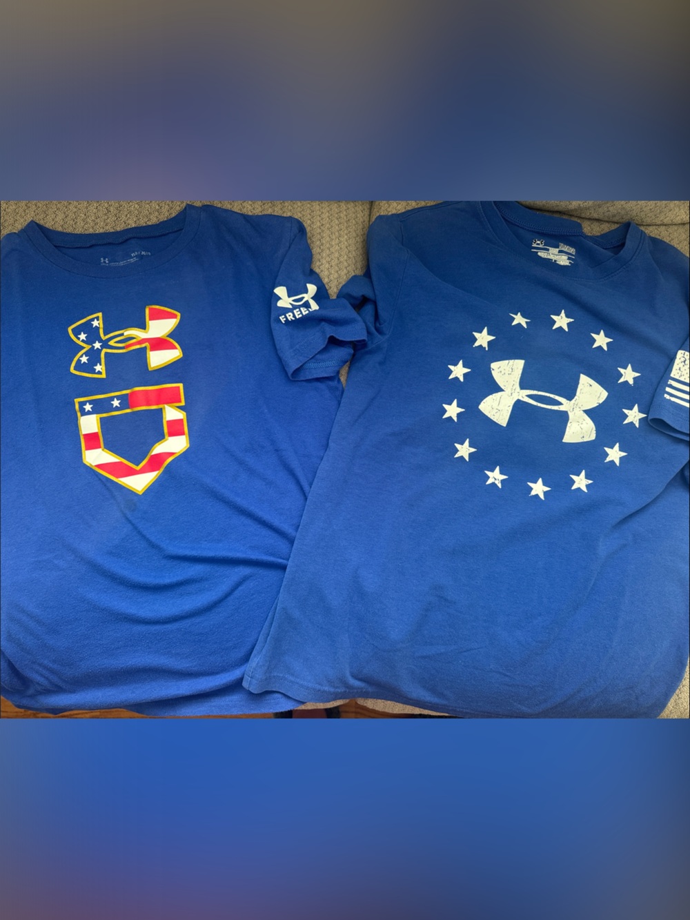 Under Armour Blue Short-Sleeve Kids' Graphic Tee Shirts with Patriotic Accents